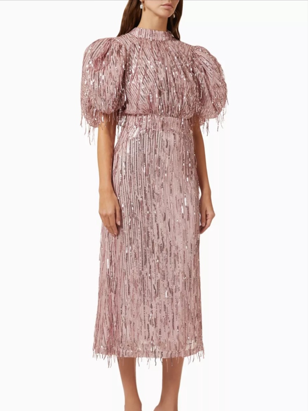 ROTATE Birger Christensen Mock Neck Sequin Dress